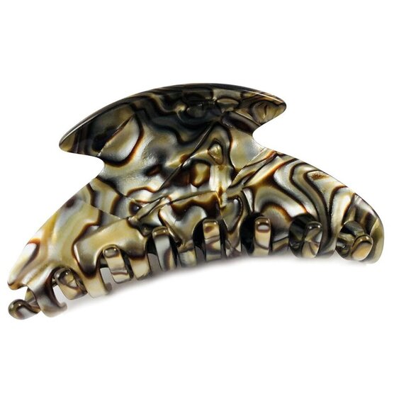 Handmade Celluloid Hair Claw Clip Grey Silver Durable Glitter for Thick Hair main image 7